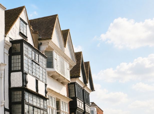 Row of older Surrey residential properties built before 2000 that may contain asbestos-containing materials